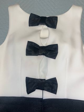 Vestido Fiesta Coquette Blanco y Negro Iciar