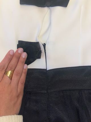 Vestido Fiesta Coquette Blanco y Negro Iciar