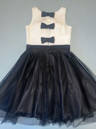 Vestido Fiesta Coquette Blanco y Negro Iciar