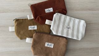 Neceser artesanal de antelina color beige!