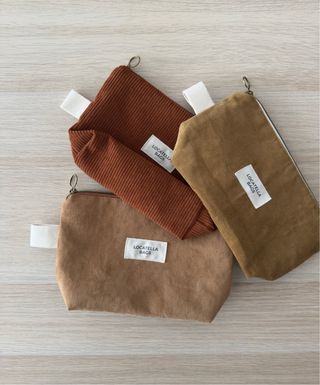 Neceser artesanal de antelina color beige!