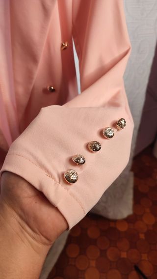 Blazer Rosa Pastel 100% Algodón | Made in Italy