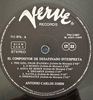ANTONIO CARLOS JOBIM VINILO LP MEDITATION 1969
