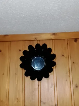 Espejo Decorativo Flor Negro