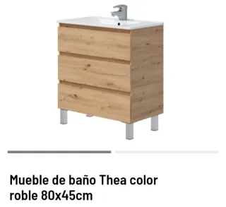 Mueble de baño Thea roble 80x45cm