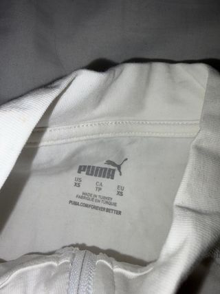 Chaleco Puma Blanco con Cremallera y Logo Rosa