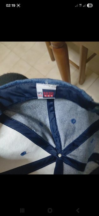 Berretto US Basic in denim blu vintage