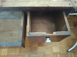 Mesa Escritorio rústico madera con amplios cajones