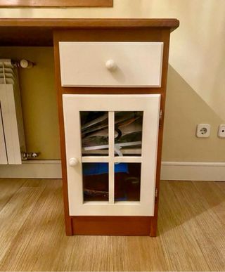 Mesa estudio librería cajoneras madera