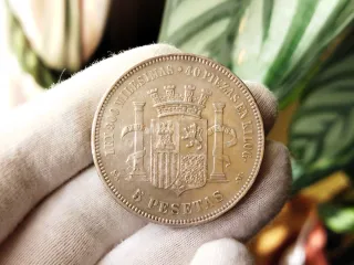 Moneda Plata 5 pesetas 1870 *18*70 Gobierno Provis