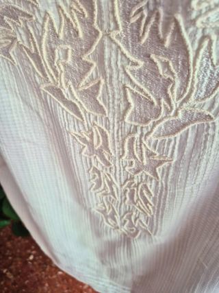Blusa blanca de manga corta bordada Promod XL