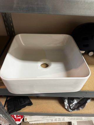 Lavabo de porcelana blanco