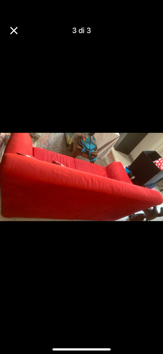 Divano 2 posti rosso sfoderabile