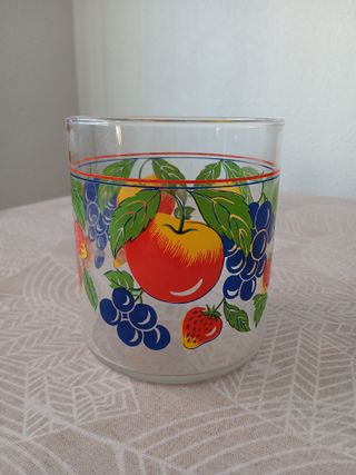 Cubitera Vintage Frutas Años 90 Vidrio