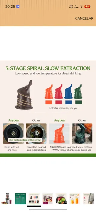 Extractor Jugo Anybear 200W Slow Juicer
