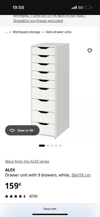 Cajonera blanca Ikea