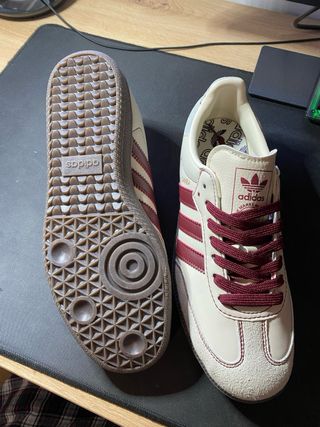 Adidas Samba Mujer Talla 40 Crema/Rojo