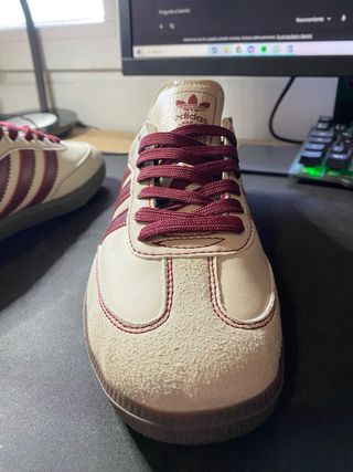 Adidas Samba Mujer Talla 40 Crema/Rojo