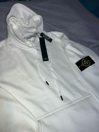 Sudadera Stone Island Blanca con Capucha