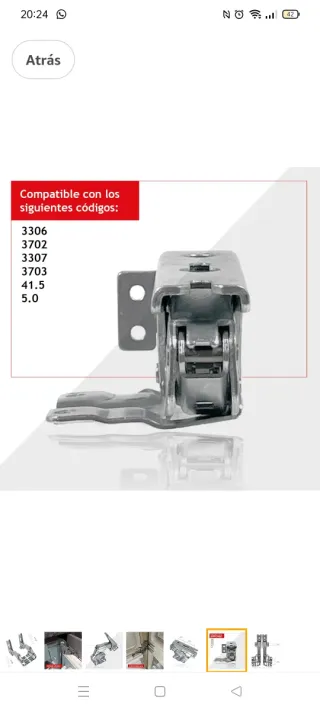 Bisagras para nevera integral