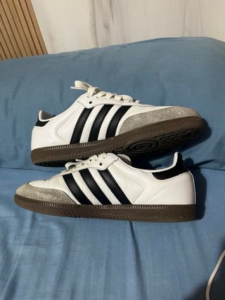 Adidas Samba Mujer Blancas Grises