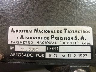 Taxímetro antiguo vintage Pts. 25-