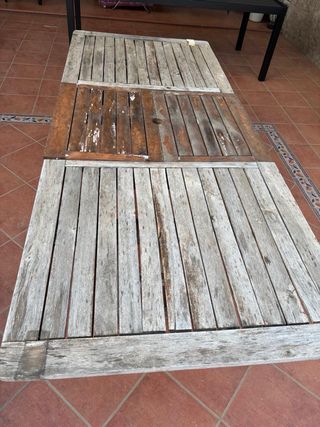 Mesa exterior extensible madera de 6 a 8 personas