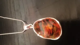 Colgante de ámbar natural plata