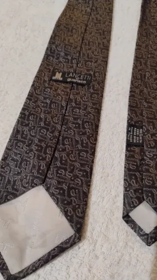 Cravatta uomo marrone con fantasia Lancetti