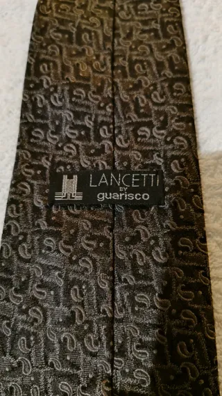 Cravatta uomo marrone con fantasia Lancetti