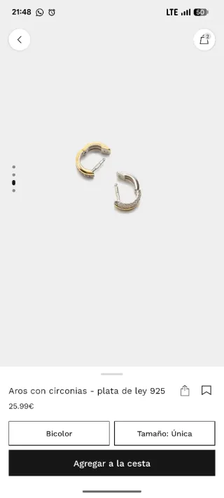 Pendientes Plata 925 Baño Oro