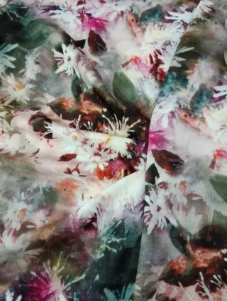 Vestido drapeado estampado