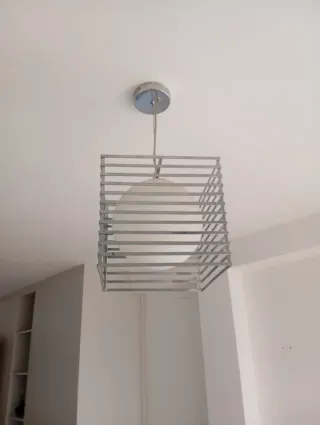 Lámpara colgante moderna plata y cristal
