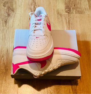 Nike Air Force 1 Blancas y Rosas Talla 39/38.5