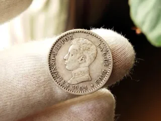 Moneda Plata 50 céntimos 1904 *0*4 Alfonso XIII