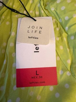 Vestido Lefties verde lunares talla L