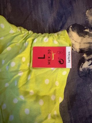 Vestido Lefties verde lunares talla L