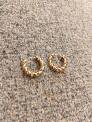 Pendientes Aro Trenzado Dorado