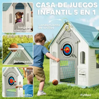 Casita Infantil 5 en 1 Exterior e Interior