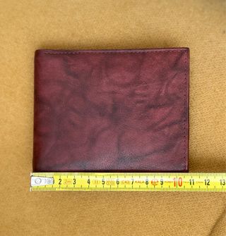 Cartera Monpiel Hombre Piel Marrón y Rojo