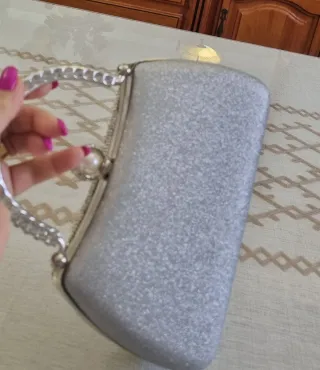 Bolso de mano fiesta perlas y pedrería