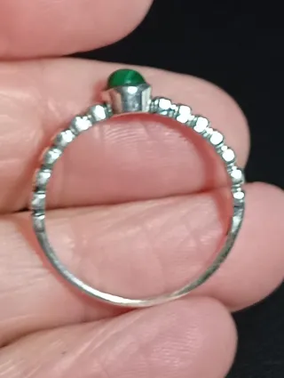 Anillo Plata Ley con Malaquita