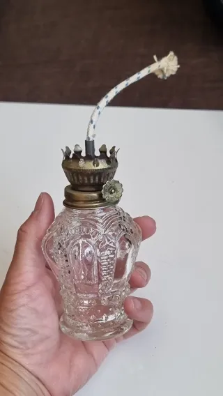 Mini Lámpara queroseno Cristal Vintage Labrado