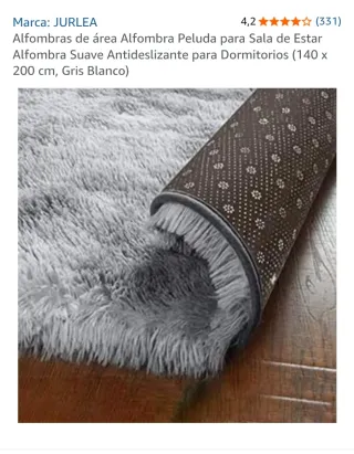 Tappeto Shaggy Grande Grigio e Bianco
