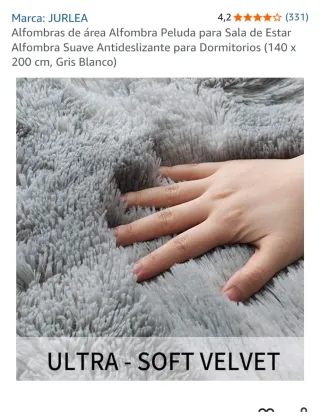 Tappeto Shaggy Grande Grigio e Bianco