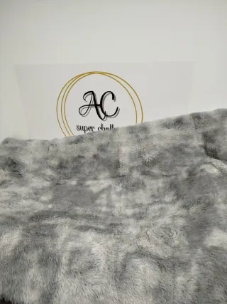 Tappeto Shaggy Grande Grigio e Bianco