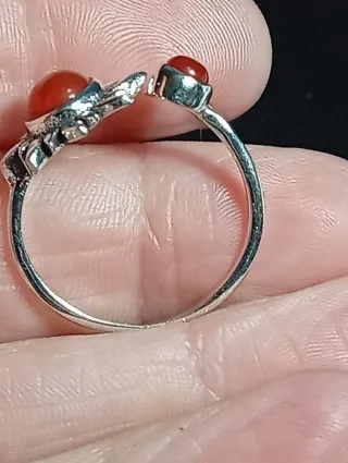 Anillo Plata Sol piedra cornalina talle base 20,6