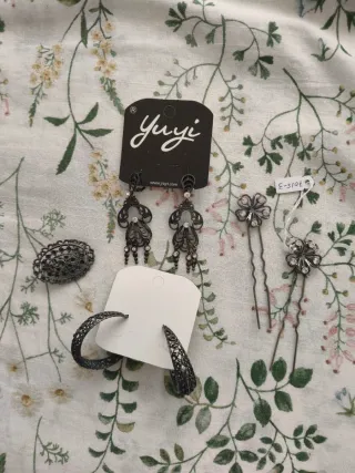 Pendientes flamenca plateados