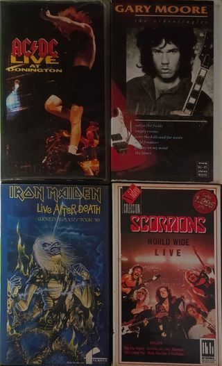 Lote 4 Cintas VHS Rock: AC/DC, Gary Moore, Iron Ma