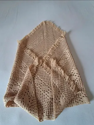 Scialle donna artigianale beige